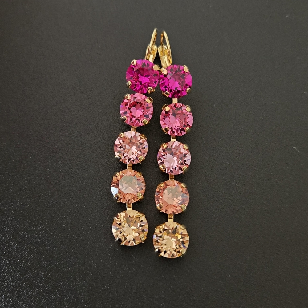 Austrian Crystal Earrings in Gold - Picture 2 of 9